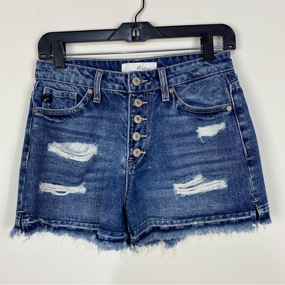 Kancan distressed button fly fray denim jean shorts summer - Picture 1 of 4